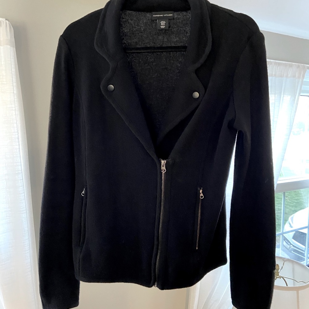 Adrienne Vittadini Merino Wool Zip Up Jacket